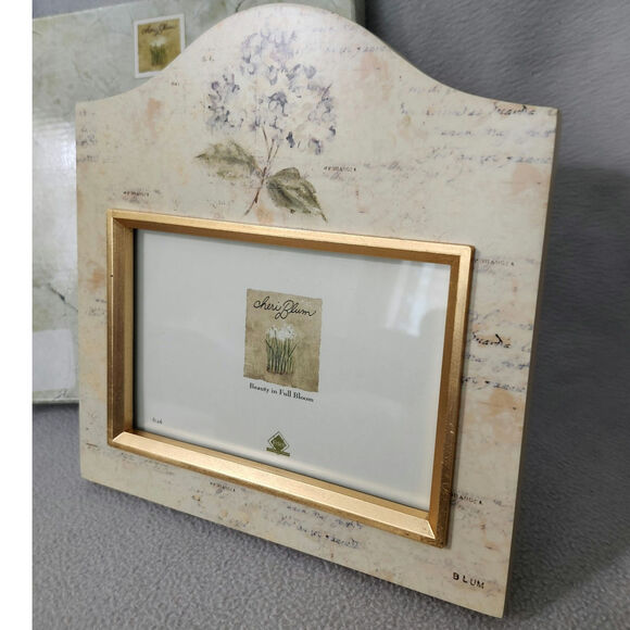 NEW Cheri Blum Gold Hydrangea Photo Frame Floral Garden Fetco - Picture 3 of 9